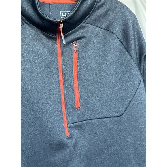 L.L. Bean Mountain Fleece Lined 1/2 Zip Pullover Size Large Blue Red Lightweight - Picture 4 of 7